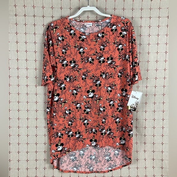 Lularoe X Disney Retro Minnie Mouse Irma Hi Lo Hem Top Size Small Tunic New - Picture 1 of 4